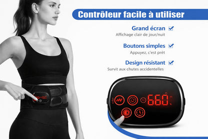 Ceinture Lombaire Premium ThérapieLED – Soutien Chaleur douce & Vibration